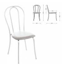 Стул для столовых, кафе, дома "Вереск", белый каркас, кожзам светло-серый, СМ7/6-05 К-05