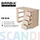 Стол письменный/компьютерный  "Scandi CD-016", 1100х500х750 мм, 4 ящика, дуб сонома, 641892, ЦБ013707-2. Фото товара с разных ракурсов.