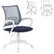 Кресло  "Fly MG-396W", с подлокотниками, пластик белый, сетка, темно-серое, 532400, MG-396W_532400. Фото товара с разных ракурсов.